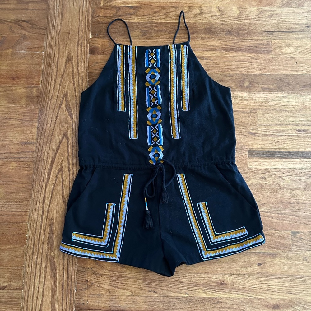 Piper by Townsen Embroidered Romper Jumpsuit Woman's S